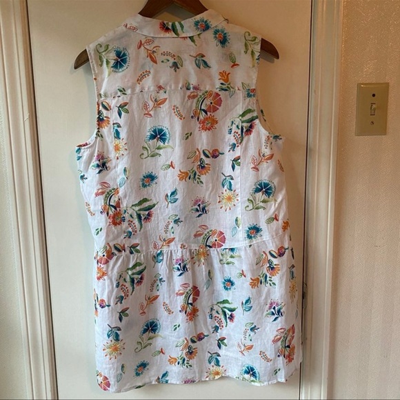 J Jill floral linen Sleeveless Button-Up Blouse - Picture 4 of 7